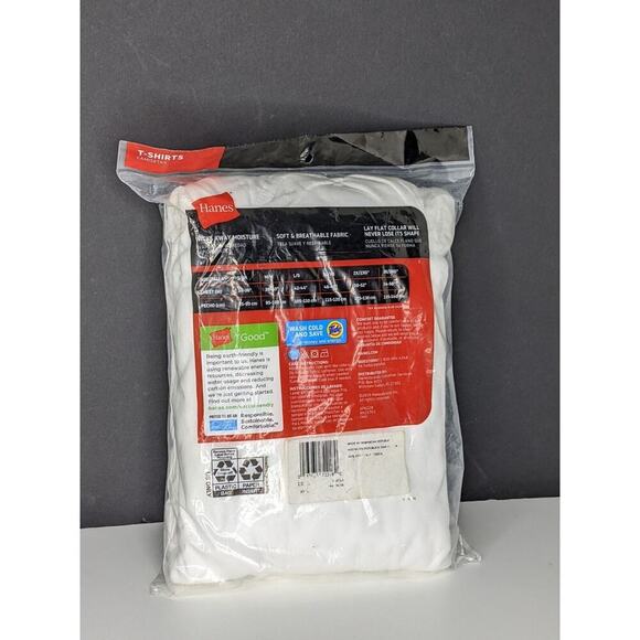 Hanes 3 Pack White Tagless TShirt Mens Size 3XL New - Picture 2 of 5